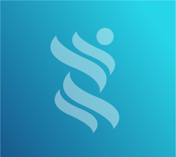 Light blue Vivistim logo with three wavy lines and a dot on a blue gradient background.